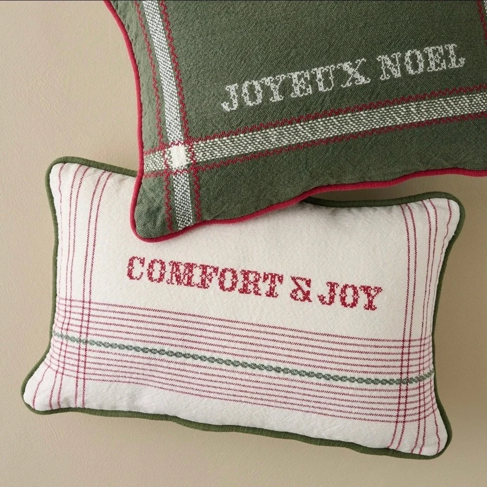 Comfort‎ & Joy Lumbar Pillow – Magnolia by Joanna Gaines, Red Plaid Christmas